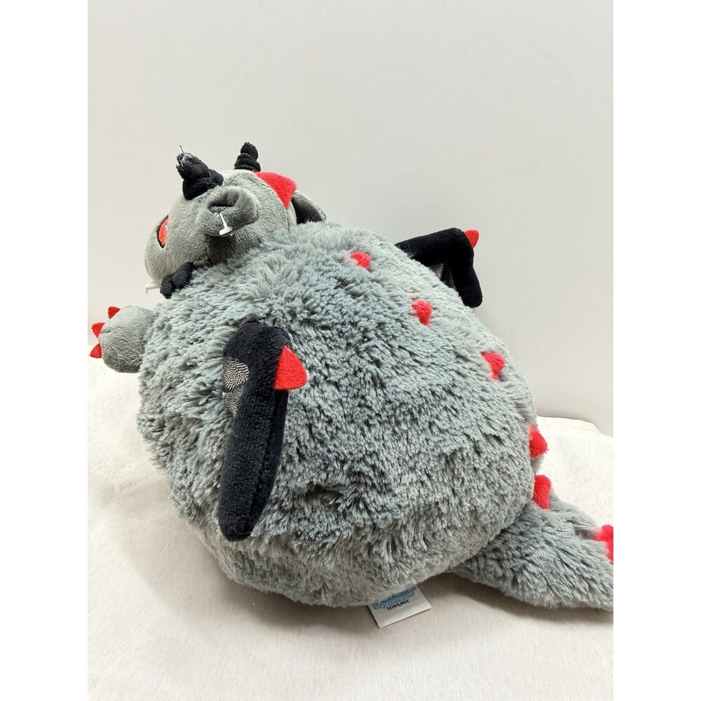 Squishable Gray, Black & Red Dragon Plush 10” Soft Stuffed Animal Toy Sewn Eyes - Picture 2 of 12